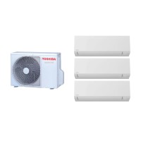 Aparat de aer conditionat multisplit TOSHIBA cu trei unitati interne EDGE 9000 BTU, 3*RAS-B10G2KVSG-E+RAS-3M26G3AVG-E, WiFi integrat, garantie 60 luni, functionare pe incalzire pana la -20°C
